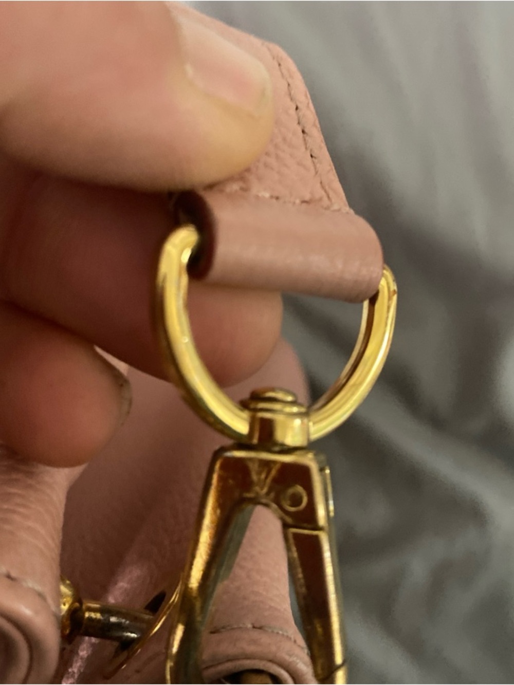 Louis Vuitton Rose Ballerine Leather and Monogram Coated Canvas Double V Bag - Picture 10 of 10